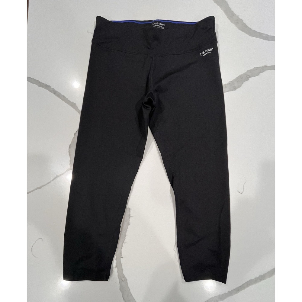 Calvin Klein Performance Wick  Leggings Womens M Black Cropped Athletic Pants‎